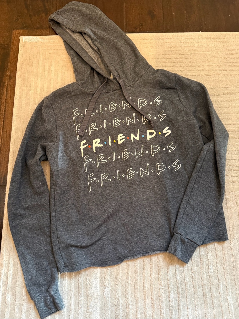 FRIENDS Gray Hoodie with Logo Print